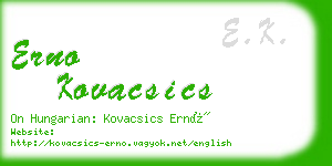 erno kovacsics business card